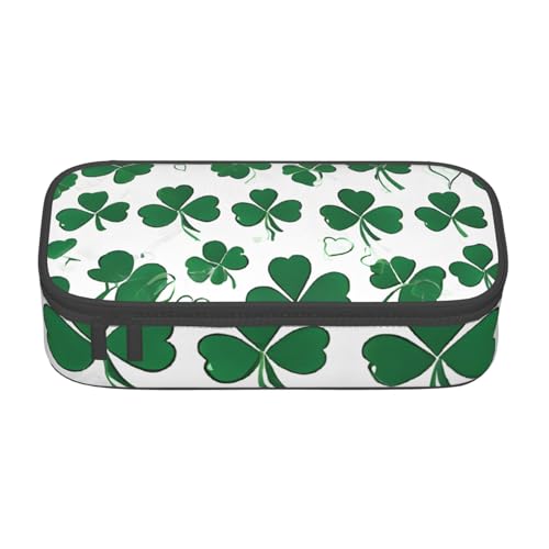 ZDFHKYDY Federmäppchen mit Marienkäfer-Druck, großes Fassungsvermögen, für Erwachsene, tragbare Schreibwarentasche für Stifte, Marker und Zubehör, 21 x 9,5 x 5 cm, Happy St Patrick's Day von ZDFHKYDY
