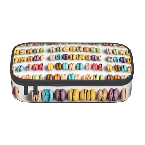 ZDFHKYDY Federmäppchen mit Musikgitarre, großes Fassungsvermögen, für Erwachsene, tragbare Schreibwarentasche für Stifte, Marker und Zubehör, 21 x 9,5 x 5 cm, Makronengebäck mit Geschmack von ZDFHKYDY