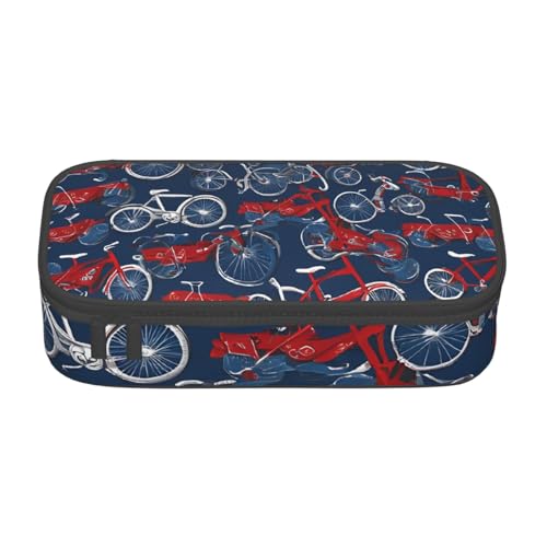 ZDFHKYDY Federmäppchen mit französischer Bulldogge, großes Fassungsvermögen, für Erwachsene, tragbare Schreibwarentasche für Stifte, Marker und Zubehör, 21 x 9,5 x 5 cm, Bikes Fahrrad Radfahren von ZDFHKYDY