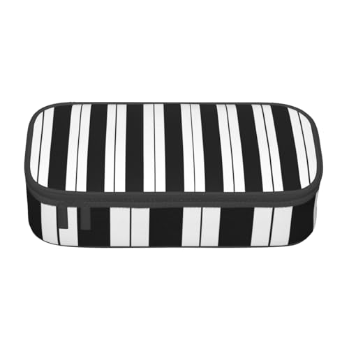 ZDFHKYDY Federmäppchen mit französischer Bulldogge, großes Fassungsvermögen, für Erwachsene, tragbare Schreibwarentasche für Stifte, Marker und Zubehör, 21 x 9,5 x 5 cm, Schwarz-weiße Streifen von ZDFHKYDY