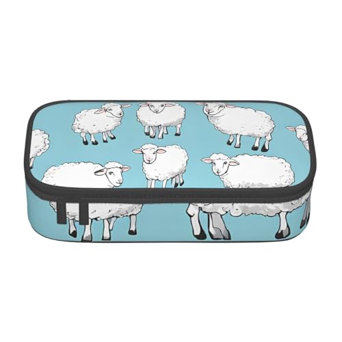 ZDFHKYDY Federmäppchen mit niedlichem Cartoon-Schaf, großes Fassungsvermögen, für Erwachsene, tragbare Schreibwarentasche für Stifte, Marker und Zubehör, 21 x 9,5 x 5 cm, Niedliches Cartoon-Schaf ZDFHKYDY Federmäppchen mit niedlichem Cartoon-Schaf, großes Fassungsvermögen, für Erwachsene, tragbare Schreibwarentasche für Stifte, Marker und Zubehör, 21 x 9,5 x 5 cm, Niedliches Cartoon-Schaf von ZDFHKYDY