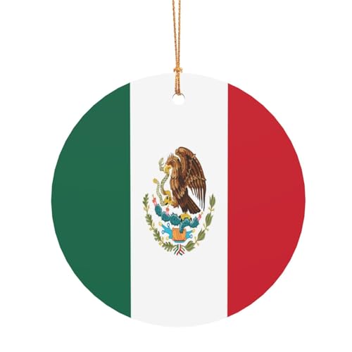 ZDFHKYDY Flagge von Mexiko, rund, Aluminium-Anhänger, doppelseitiger Druck, vorgebohrtes Loch für Bastelarbeiten und Veranstaltungen., 8 cm, Aluminium ZDFHKYDY Flagge von Mexiko, rund, Aluminium-Anhänger, doppelseitiger Druck, vorgebohrtes Loch für Bastelarbeiten und Veranstaltungen., 8 cm, Aluminium von ZDFHKYDY
