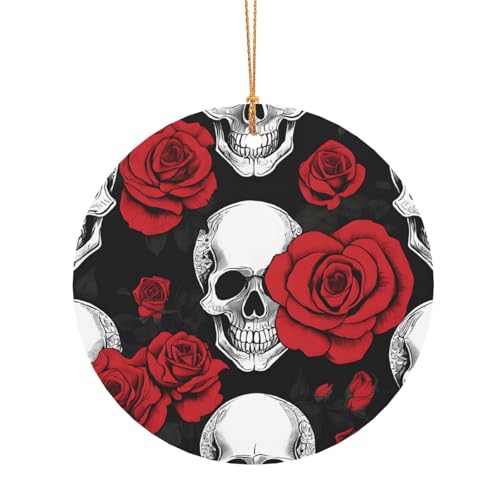 ZDFHKYDY Halloween-Totenkopf-Druck, individuelle runde Aluminium-Anhänger, doppelseitiger Druck, vorgebohrtes Loch für Bastelarbeiten und Veranstaltungen., 8 cm, Aluminium ZDFHKYDY Halloween-Totenkopf-Druck, individuelle runde Aluminium-Anhänger, doppelseitiger Druck, vorgebohrtes Loch für Bastelarbeiten und Veranstaltungen., 8 cm, Aluminium von ZDFHKYDY