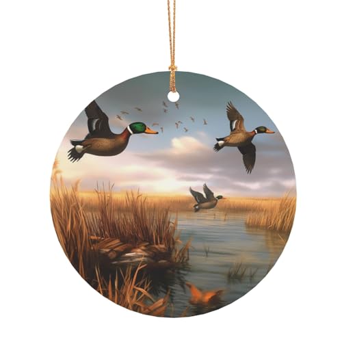 ZDFHKYDY Jagd fliegende wilde Enten – Bedrucken Sie individuelle runde Aluminium-Anhänger, doppelseitiger Druck, vorgebohrtes Loch für Bastelarbeiten und Veranstaltungen., 10 cm, Aluminium ZDFHKYDY Jagd fliegende wilde Enten – Bedrucken Sie individuelle runde Aluminium-Anhänger, doppelseitiger Druck, vorgebohrtes Loch für Bastelarbeiten und Veranstaltungen., 10 cm, Aluminium von ZDFHKYDY