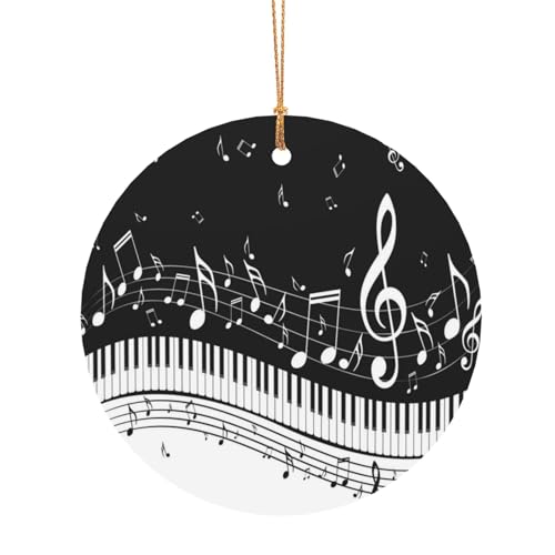 ZDFHKYDY Klaviertasten, Musiknoten, personalisierbar, runde Aluminium-Anhänger, doppelseitiger Druck, vorgebohrtes Loch für Bastelarbeiten und Veranstaltungen., 8 cm, Aluminium ZDFHKYDY Klaviertasten, Musiknoten, personalisierbar, runde Aluminium-Anhänger, doppelseitiger Druck, vorgebohrtes Loch für Bastelarbeiten und Veranstaltungen., 8 cm, Aluminium von ZDFHKYDY