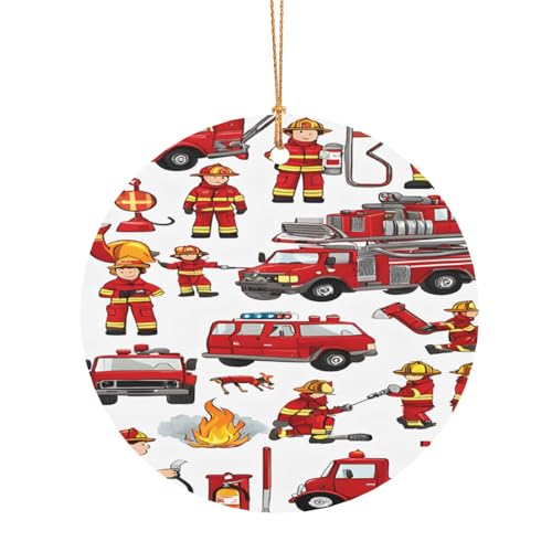 ZDFHKYDY Kleine Feuerwehrleute – Bedrucken Sie individuelle runde Aluminium-Anhänger – doppelseitiger Druck, vorgebohrtes Loch zum Basteln und für Veranstaltungen., 8 cm, Aluminium ZDFHKYDY Kleine Feuerwehrleute – Bedrucken Sie individuelle runde Aluminium-Anhänger – doppelseitiger Druck, vorgebohrtes Loch zum Basteln und für Veranstaltungen., 8 cm, Aluminium von ZDFHKYDY