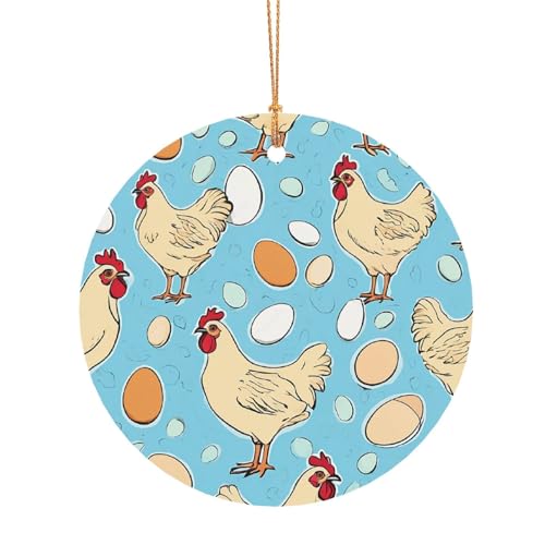 ZDFHKYDY Kreativer Cartoon-Huhn-Druck, individuelle runde Aluminium-Anhänger, doppelseitiger Druck, vorgebohrtes Loch für Bastelarbeiten und Veranstaltungen., 10 cm, Aluminium ZDFHKYDY Kreativer Cartoon-Huhn-Druck, individuelle runde Aluminium-Anhänger, doppelseitiger Druck, vorgebohrtes Loch für Bastelarbeiten und Veranstaltungen., 10 cm, Aluminium von ZDFHKYDY