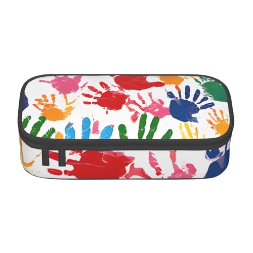 ZDFHKYDY Ladybugs Große Kapazität Büro Federmäppchen für Erwachsene, tragbare Schreibwarentasche für Stifte, Marker und Zubehör – 21 x 9,5 x 5 cm, Handdruck, Einheitsgröße, Taschen-Organizer von ZDFHKYDY