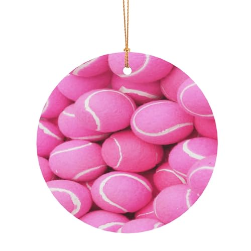 ZDFHKYDY Leuchtend rosa Tennisbälle, bedruckter runder Aluminium-Anhänger, doppelseitiger Druck, vorgebohrtes Loch für Bastelarbeiten und Veranstaltungen., 10 cm, Aluminium ZDFHKYDY Leuchtend rosa Tennisbälle, bedruckter runder Aluminium-Anhänger, doppelseitiger Druck, vorgebohrtes Loch für Bastelarbeiten und Veranstaltungen., 10 cm, Aluminium von ZDFHKYDY
