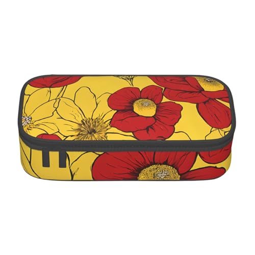 ZDFHKYDY Magic Book Große Kapazität Büro Federmäppchen für Erwachsene, tragbare Schreibwarentasche für Stifte, Marker und Zubehör – 21 x 9,5 x 5 cm, Hübsche Mohnblumen, Einheitsgröße von ZDFHKYDY