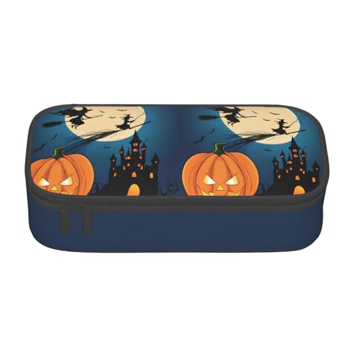 ZDFHKYDY Magic Book Große Kapazität Büro Federmäppchen für Erwachsene, tragbare Schreibwarentasche für Stifte, Marker und Zubehör – 21 x 9,5 x 5 cm, Kürbis Halloween, Einheitsgröße, Taschen-Organizer von ZDFHKYDY