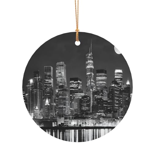ZDFHKYDY New York Gemälde, runde Aluminium-Anhänger, doppelseitiger Druck, vorgebohrtes Loch für Bastelarbeiten und Veranstaltungen., 8 cm, Aluminium ZDFHKYDY New York Gemälde, runde Aluminium-Anhänger, doppelseitiger Druck, vorgebohrtes Loch für Bastelarbeiten und Veranstaltungen., 8 cm, Aluminium von ZDFHKYDY