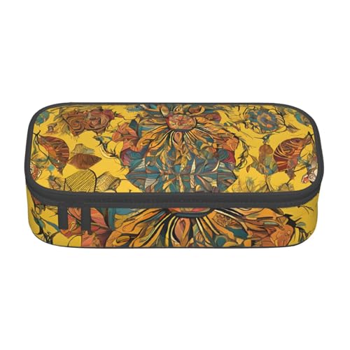 ZDFHKYDY Niedliches Kaninchen-Federmäppchen mit großem Fassungsvermögen für Erwachsene, tragbare Schreibwarentasche für Stifte, Marker und Zubehör, 21 x 9,5 x 5 cm, Afrikanisches Weben, Einheitsgröße von ZDFHKYDY