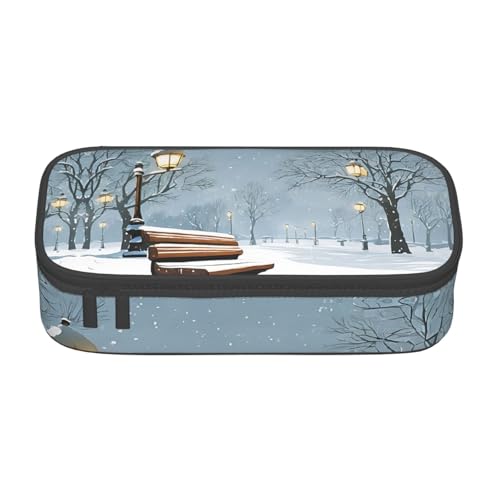 ZDFHKYDY Niedliches Kaninchen-Federmäppchen mit großem Fassungsvermögen für Erwachsene, tragbare Schreibwarentasche für Stifte, Marker und Zubehör, 21 x 9,5 x 5 cm, Schneefall im Park, Einheitsgröße ZDFHKYDY Niedliches Kaninchen-Federmäppchen mit großem Fassungsvermögen für Erwachsene, tragbare Schreibwarentasche für Stifte, Marker und Zubehör, 21 x 9,5 x 5 cm, Schneefall im Park, Einheitsgröße von ZDFHKYDY