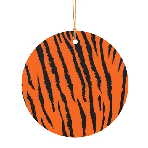 ZDFHKYDY Orangefarbener Tiger-Leoparden-Druck, runde Aluminium-Anhänger, doppelseitiger Druck, vorgebohrtes Loch für Bastelarbeiten und Veranstaltungen., 8 cm, Aluminium ZDFHKYDY Orangefarbener Tiger-Leoparden-Druck, runde Aluminium-Anhänger, doppelseitiger Druck, vorgebohrtes Loch für Bastelarbeiten und Veranstaltungen., 8 cm, Aluminium von ZDFHKYDY