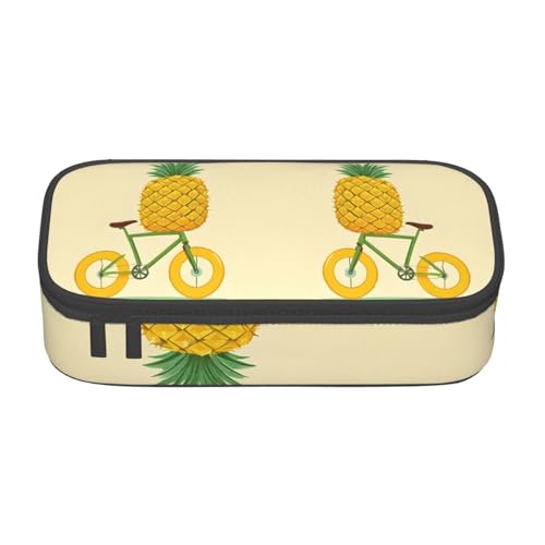 ZDFHKYDY Rote und schwarze Rose große Kapazität Büro Federmäppchen für Erwachsene, tragbare Schreibwarentasche für Stifte, Marker und Zubehör – 21 x 9,5 x 5 cm, Ananas, Einheitsgröße von ZDFHKYDY