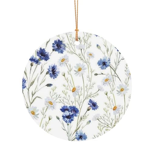 ZDFHKYDY Runde Aluminium-Anhänger mit Blumen, Kornblumen, Gänseblümchen, bedrucken, doppelseitiger Druck, vorgebohrtes Loch für Bastelarbeiten und Veranstaltungen., 8 cm, Aluminium ZDFHKYDY Runde Aluminium-Anhänger mit Blumen, Kornblumen, Gänseblümchen, bedrucken, doppelseitiger Druck, vorgebohrtes Loch für Bastelarbeiten und Veranstaltungen., 8 cm, Aluminium von ZDFHKYDY