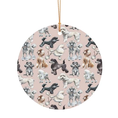 ZDFHKYDY Runde Aluminium-Anhänger mit Pudelmotiven, doppelseitiger Druck, vorgebohrtes Loch für Bastelarbeiten und Veranstaltungen., 10 cm, Aluminium ZDFHKYDY Runde Aluminium-Anhänger mit Pudelmotiven, doppelseitiger Druck, vorgebohrtes Loch für Bastelarbeiten und Veranstaltungen., 10 cm, Aluminium von ZDFHKYDY