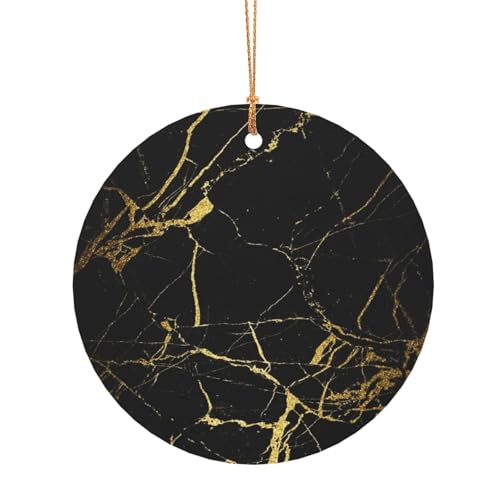 ZDFHKYDY Schwarz-goldener Marmor-Druck, individuelle runde Aluminium-Anhänger, doppelseitiger Druck, vorgebohrtes Loch für Bastelarbeiten und Veranstaltungen., 8 cm, Aluminium ZDFHKYDY Schwarz-goldener Marmor-Druck, individuelle runde Aluminium-Anhänger, doppelseitiger Druck, vorgebohrtes Loch für Bastelarbeiten und Veranstaltungen., 8 cm, Aluminium von ZDFHKYDY
