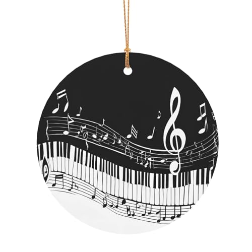 ZDFHKYDY Schwarz-weiße Musiknoten-Druck-individuelle runde Aluminium-Anhänger, doppelseitiger Druck, vorgebohrtes Loch für Bastelarbeiten und Veranstaltungen., 8 cm, Aluminium ZDFHKYDY Schwarz-weiße Musiknoten-Druck-individuelle runde Aluminium-Anhänger, doppelseitiger Druck, vorgebohrtes Loch für Bastelarbeiten und Veranstaltungen., 8 cm, Aluminium von ZDFHKYDY