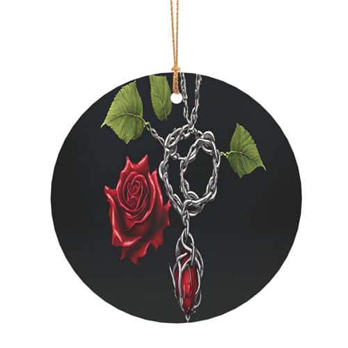 ZDFHKYDY Schwarze Gothic-Rosen, bedruckter runder Aluminium-Anhänger, doppelseitiger Druck, vorgebohrtes Loch für Bastelarbeiten und Veranstaltungen., 8 cm, Aluminium ZDFHKYDY Schwarze Gothic-Rosen, bedruckter runder Aluminium-Anhänger, doppelseitiger Druck, vorgebohrtes Loch für Bastelarbeiten und Veranstaltungen., 8 cm, Aluminium von ZDFHKYDY