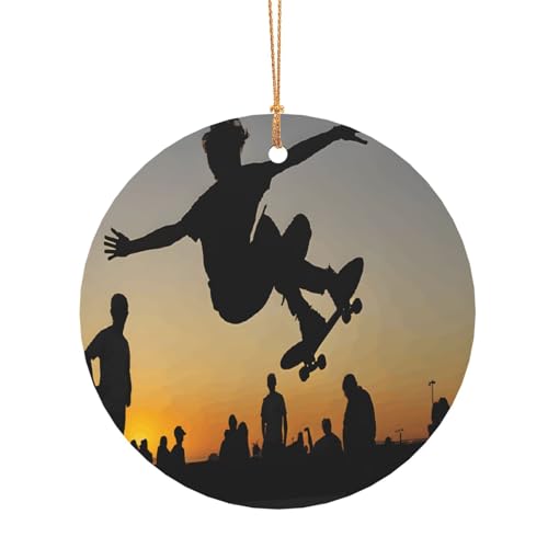ZDFHKYDY Skateboard-Druck, runde Aluminium-Anhänger, doppelseitiger Druck, vorgebohrtes Loch für Bastelarbeiten und Veranstaltungen., 8 cm, Aluminium ZDFHKYDY Skateboard-Druck, runde Aluminium-Anhänger, doppelseitiger Druck, vorgebohrtes Loch für Bastelarbeiten und Veranstaltungen., 8 cm, Aluminium von ZDFHKYDY