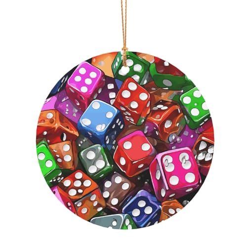ZDFHKYDY Spiel-Würfel-Set – Bedrucken Sie individuelle runde Aluminium-Anhänger, doppelseitiger Druck, vorgebohrtes Loch für Bastelarbeiten und Veranstaltungen., 10 cm, Aluminium ZDFHKYDY Spiel-Würfel-Set – Bedrucken Sie individuelle runde Aluminium-Anhänger, doppelseitiger Druck, vorgebohrtes Loch für Bastelarbeiten und Veranstaltungen., 10 cm, Aluminium von ZDFHKYDY