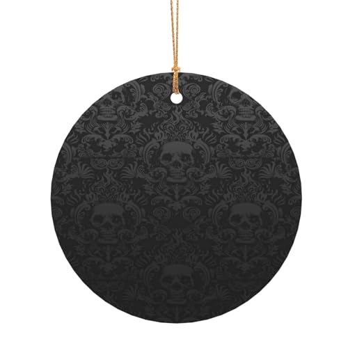 ZDFHKYDY Totenkopf-Druck, runde Aluminium-Anhänger, doppelseitiger Druck, vorgebohrtes Loch für Bastelarbeiten und Veranstaltungen., 8 cm, Aluminium ZDFHKYDY Totenkopf-Druck, runde Aluminium-Anhänger, doppelseitiger Druck, vorgebohrtes Loch für Bastelarbeiten und Veranstaltungen., 8 cm, Aluminium von ZDFHKYDY