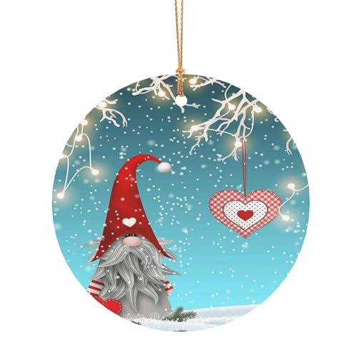 ZDFHKYDY Traditioneller Weihnachtswichtel, bedruckter runder Aluminium-Anhänger, doppelseitiger Druck, vorgebohrtes Loch für Bastelarbeiten und Veranstaltungen., 10 cm, Aluminium ZDFHKYDY Traditioneller Weihnachtswichtel, bedruckter runder Aluminium-Anhänger, doppelseitiger Druck, vorgebohrtes Loch für Bastelarbeiten und Veranstaltungen., 10 cm, Aluminium von ZDFHKYDY