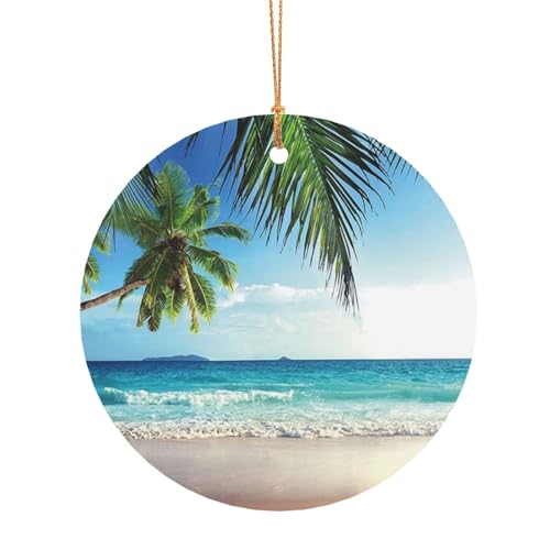 ZDFHKYDY Tropische Palme Hawaii Beach – individueller runder Aluminium-Anhänger – doppelseitiger Druck, vorgebohrtes Loch zum Basteln und für Veranstaltungen., 8 cm, Aluminium ZDFHKYDY Tropische Palme Hawaii Beach – individueller runder Aluminium-Anhänger – doppelseitiger Druck, vorgebohrtes Loch zum Basteln und für Veranstaltungen., 8 cm, Aluminium von ZDFHKYDY
