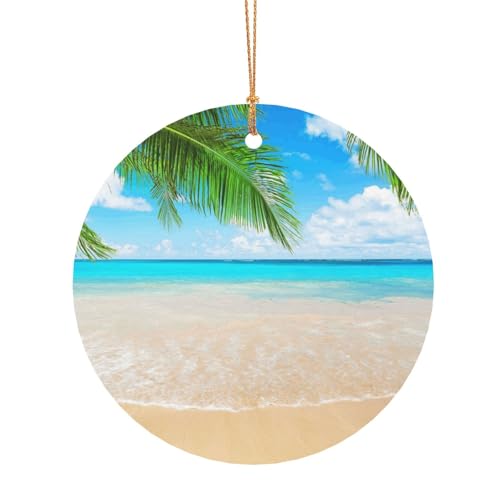 ZDFHKYDY Tropisches Strandpflanzen-Thema: Bedruckt mit runden Aluminium-Anhängern – doppelseitiger Druck, vorgebohrtes Loch für Bastelarbeiten und Veranstaltungen., 8 cm, Aluminium ZDFHKYDY Tropisches Strandpflanzen-Thema: Bedruckt mit runden Aluminium-Anhängern – doppelseitiger Druck, vorgebohrtes Loch für Bastelarbeiten und Veranstaltungen., 8 cm, Aluminium von ZDFHKYDY