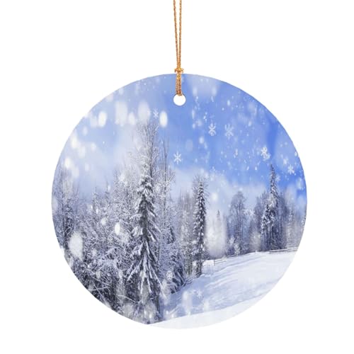 ZDFHKYDY Winterlandschaft – Bedruckte runde Aluminium-Anhänger – doppelseitiger Druck, vorgebohrtes Loch für Bastelarbeiten und Veranstaltungen., 8 cm, Aluminium ZDFHKYDY Winterlandschaft – Bedruckte runde Aluminium-Anhänger – doppelseitiger Druck, vorgebohrtes Loch für Bastelarbeiten und Veranstaltungen., 8 cm, Aluminium von ZDFHKYDY