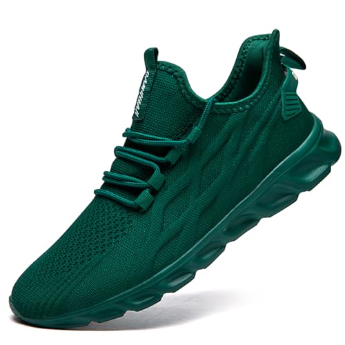 ZDFQLGV Damen Sneaker Schuhe Sportschuhe Turnschuhe Laufschuhe Straßenlaufschuhe Walkingschuhe Slip On Leichtgewichtige Atmungsaktivem Mesh für Jogging Training Fitness Sneakers Dunkelgrün EU 42 von ZDFQLGV