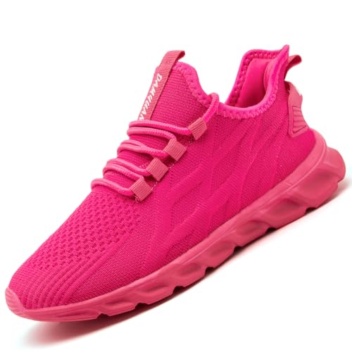 ZDFQLGV Damen Sneaker Schuhe Sportschuhe Turnschuhe Laufschuhe Straßenlaufschuhe Walkingschuhe Slip On Leichtgewichtige Atmungsaktivem Mesh für Jogging Training Fitness Sneakers Rosa EU 40 von ZDFQLGV