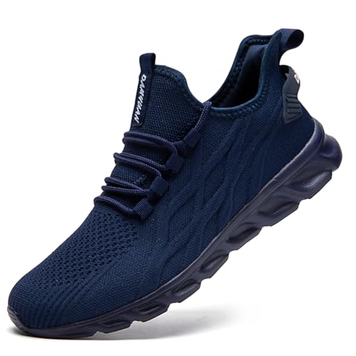 ZDFQLGV Damen Sneaker Schuhe Sportschuhe Turnschuhe Laufschuhe Straßenlaufschuhe Walkingschuhe Slip On Leichtgewichtige Atmungsaktivem Mesh für Jogging Training Fitness Sneakers Dunkelblau EU 42 von ZDFQLGV