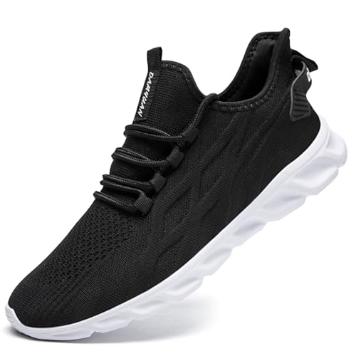 ZDFQLGV Damen Sneaker Schuhe Sportschuhe Turnschuhe Laufschuhe Straßenlaufschuhe Walkingschuhe Slip On Leichtgewichtige Atmungsaktivem Mesh für Jogging Training Fitness Sneakers Schwarz Weiß EU 37 von ZDFQLGV