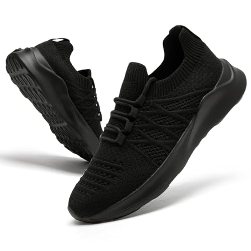 ZDFQLGV Damen Sportschuhe Tennisschuhe Laufschuhe Slip On Schuhe Wanderschuhe Fitnessschuhe Outdoor Freizeitschuhe Leichte Bequeme und atmungsaktive Schuhe Schwarz EU 39 von ZDFQLGV