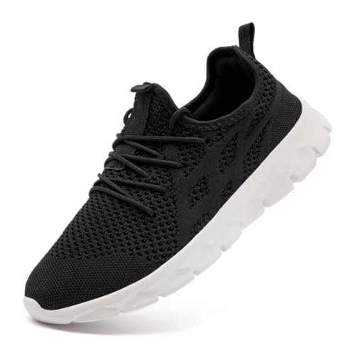 ZDFQLGV Damen Turnschuhe Outdoor Straßenlaufschuhe Atmungsaktiv Tennisschuhe Slip on Freizeitschuhe Laufschuhe Leichtgewichts Trainingschuhe Schuhe rutschfest Walking Joggingschuhe Schwarz Weiß EU 39 von ZDFQLGV