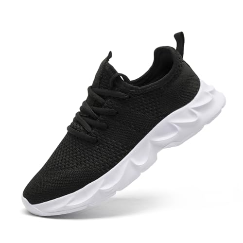 ZDFQLGV Herren Atmungsaktive und Anti-Rutsch Sportschuhe Leichte und Bequeme Wanderschuhe Tennisschuhe Mode Freizeitschuhe Wanderschuhe Laufschuhe Sportschuhe Schwarz Weiß EU 43 von ZDFQLGV