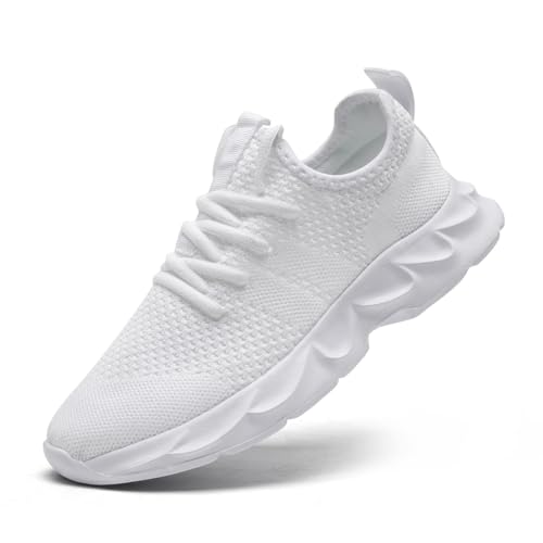 ZDFQLGV Herren Atmungsaktive und Anti-Rutsch Sportschuhe Leichte und Bequeme Wanderschuhe Tennisschuhe Mode Freizeitschuhe Wanderschuhe Laufschuhe Sportschuhe weiß EU 40 von ZDFQLGV
