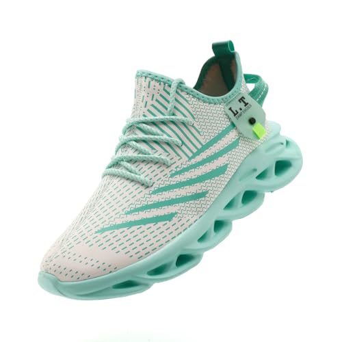 ZDFQLGV Herren Outdoor Winter Gefütterte Schuhe Wasserdicht Warm Plüsch Leder Wander Trekking Laufschuhe Sneakers rutschfest Mode Fitness Bequem Leicht Hellgrün EU 40 von ZDFQLGV