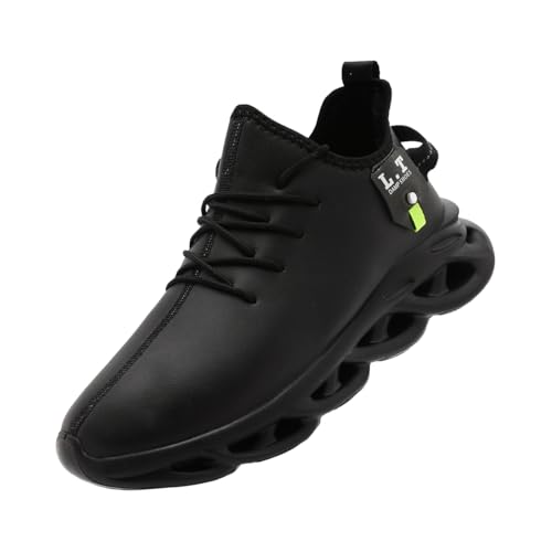 ZDFQLGV Herren Outdoor Winter Gefütterte Schuhe Wasserdicht Warm Plüsch Leder Wander Trekking Laufschuhe Sneakers rutschfest Mode Fitness Bequem Leicht Schwarz EU 41 von ZDFQLGV