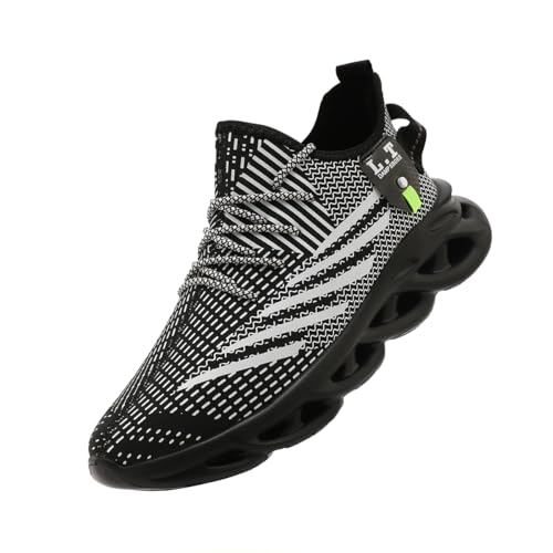 ZDFQLGV Herren Outdoor Winter Gefütterte Schuhe Wasserdicht Warm Plüsch Leder Wander Trekking Laufschuhe Sneakers rutschfest Mode Fitness Bequem Leicht Schwarz EU 45 von ZDFQLGV