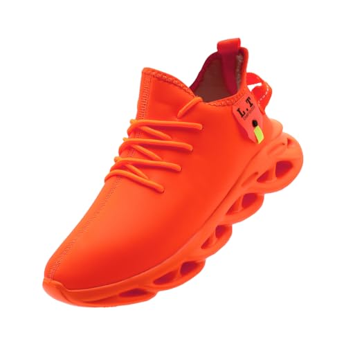 ZDFQLGV Herren Outdoor Winter Gefütterte Schuhe Wasserdicht Warm Plüsch Leder Wander Trekking Laufschuhe Sneakers rutschfest Mode Fitness Bequem Leicht orange EU 40 von ZDFQLGV