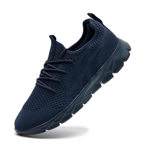 ZDFQLGV Herren Schuhe Slip On Turnschuhe Outdoor Straßenlaufschuhe Tennisschuhe Bequeme Freizeitschuhe Leichtgewichts Atmungsaktiv Trainingschuhe Schuhe Dunkelblau EU 41 von ZDFQLGV