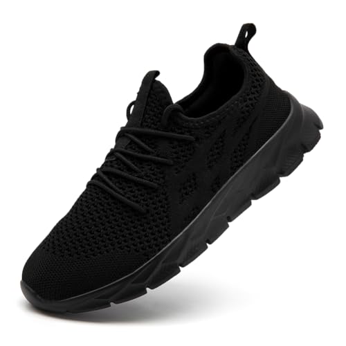ZDFQLGV Herren Schuhe Slip On Turnschuhe Outdoor Straßenlaufschuhe Tennisschuhe Bequeme Freizeitschuhe Leichtgewichts Atmungsaktiv Trainingschuhe Schuhe Schwarz EU 44 von ZDFQLGV