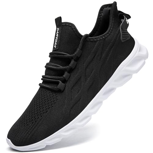 ZDFQLGV Herren Sneaker Laufschuhe Walkingschuhe Reinschlüpfen Sportschuhe Fitnessschuhe Tennisschuhe Leichte Atmungsaktive Outdoor Modische Lässige Turnschuhe Schwarz Weiß EU 41 von ZDFQLGV
