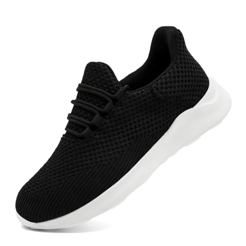 ZDFQLGV Laufschuhe Herren Sportschuhe Laufschuhe Freizeitschuhe Schuhes Tennisschuhe Sneakers Slip on Bequeme Fitness Trainingschuhe Leichtgewichts Walking Schuhe Schwarz and weiß EU 46 von ZDFQLGV