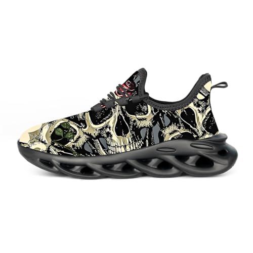 ZDFQLGV Modische lässige Fitness Laufschuhe Sneakers für Herren Leichte atmungsaktive Wander Arbeiten Sportschuhe Weiche Bequeme rutschfeste verschleißfeste Tennisschuhe Green_B EU 44 von ZDFQLGV