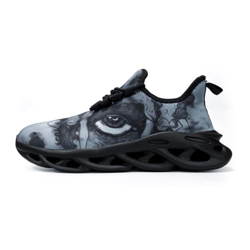 ZDFQLGV Modische lässige Fitness Laufschuhe Sneakers für Herren Leichte atmungsaktive Wander Arbeiten Sportschuhe Weiche Bequeme rutschfeste verschleißfeste Tennisschuhe Grey_B1 EU 43 von ZDFQLGV